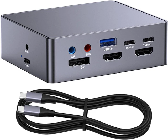 Main image of 16 in 1 Multiple Port Docking Station with 4K HDTV DisplayPort Double Monitors Metal Design for Laptop PC Metal Multifunction Adapters