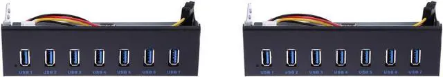 Main image of 2X 7 Port USB 3.0 Hub 5Gbs 5.25inch CD-ROM Drive Bay CD ROM Front Panel for Computer Case
