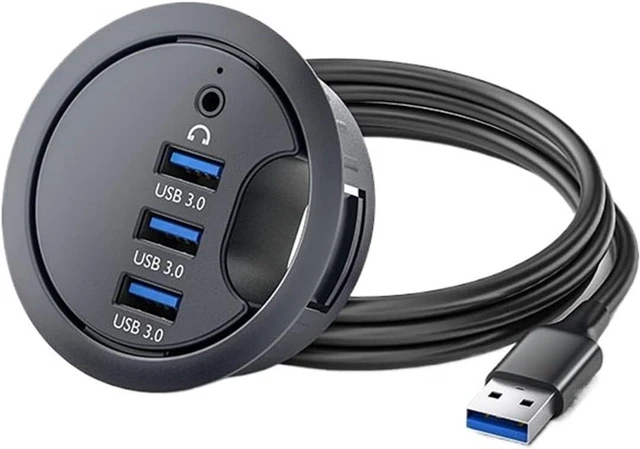 Main image of USB HUB 3.0 Mount in Desk Docking Station with Multi Adapter SD/TF Card Reader Headphone Desktop Organizer Splitter(USB 3.0 HUB B)