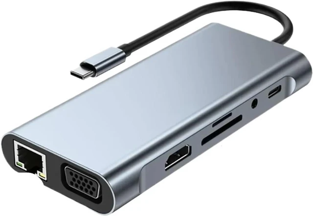 Main image of USB C HUB TY>pe Splitter 4K Thunderbolt3 Docking Station Adapter for Air M1 Pro RJ45 HDMI Computer(11-in-1 LAN)
