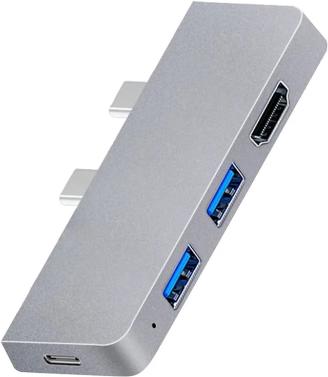 Alt view image 2 of 2 - Dock Station PD TY>pe C Multi HUB 4K HDMI-Compatible USB Hub Adapter High Speed for Surface Pro 8(Silver)