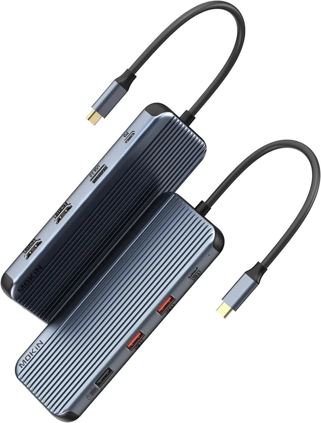 Main image of USB Hub TY>pe C Triple Display Adapter to 4K HDMI,10Gbps USB3.1,Ethernet,100W PD Docking Station for