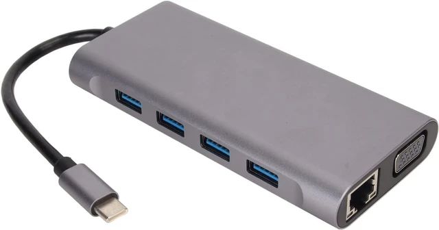 Main image of 11 in 1 Type C Hub, USB 3.0 Docking Station, 4K HD Supported, 5Gbps Data Transfer, 87W PD Fast Charging, 100Mbps RJ45 Ethernet, Aluminum y USB C Hub for Laptop PC
