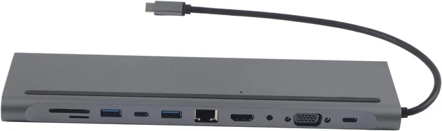 Main image of 11 in 1 Hub Type C Expan Dock, USB3.1 to A, Multi Functional Docking Station with Card Reader, PD Charging, 4K, RJ45, 3.5mm o, Aluminum y