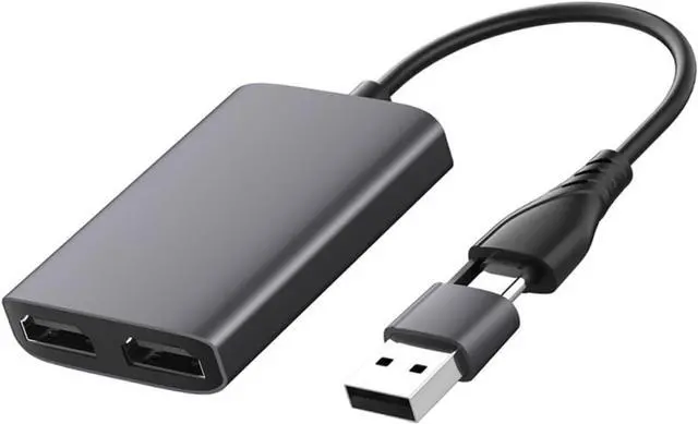 Main image of KESYOO Type-c USB Hub Adapter Dual Port Expander with Converter for Dual Monitor Display Plug and Play