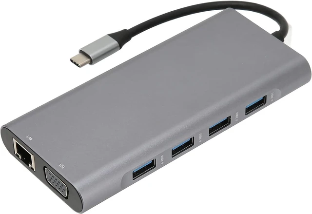 Main image of 11 in 1 Type C Hub, USB C Docking Station, 4K HD Aluminum y Type C Dock with 100W PD Charging, 5Gbps Data Transfer, Ethernet, Card Reader for, XPS, Mate 10 Pro