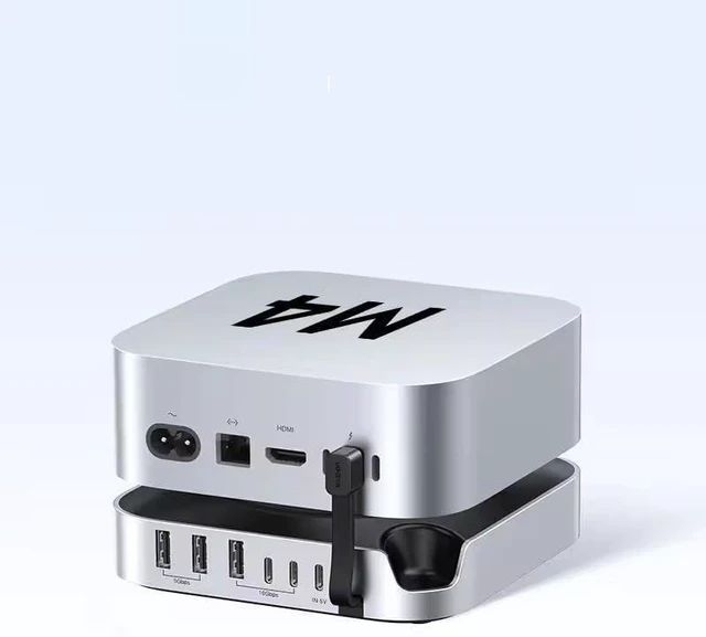 Main image of USB HUB Docking Station for Mac Mini M4 M4 Pro M.2 NVMe SSD 8TB Max 10Gbps USB-A&C Ports SD&TF 170MB/s Splitter Dock