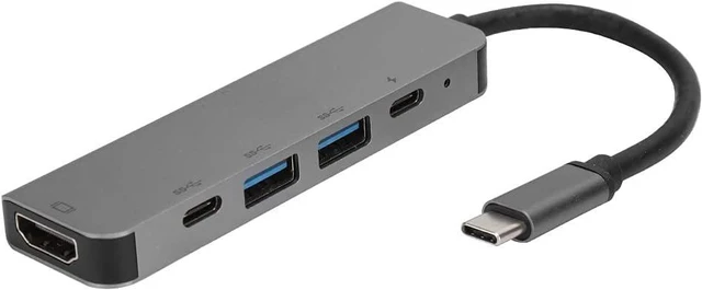 Main image of 5 in 1 USB C to Type C 3 USB 3.0 Hub Ethernet Mini SDTF OTG Adapter Supporting 87W PD Charging for Thunderbolt 3 Devices