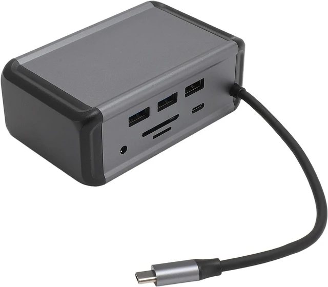 Main image of 12 in 1 USB C Hub, Aluminum Alloy Docking Station with VGA, PD, RJ45, USB3.0 for Laptop