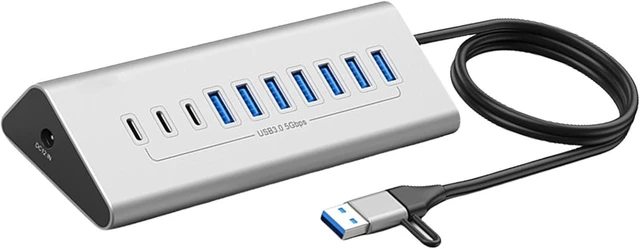 Main image of USB3.0 Hubs Type C Hubs Multiple USB Splitter 7/10 Port Multiple Expander Power Adapter USB Hubs Heat Dissipation for PC