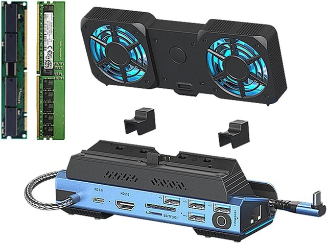 Main image of USB Hub Docking Station Type-C Dock for Console 4K@60Hz Card Reader Multi-Port Adapter with Cooling Fan