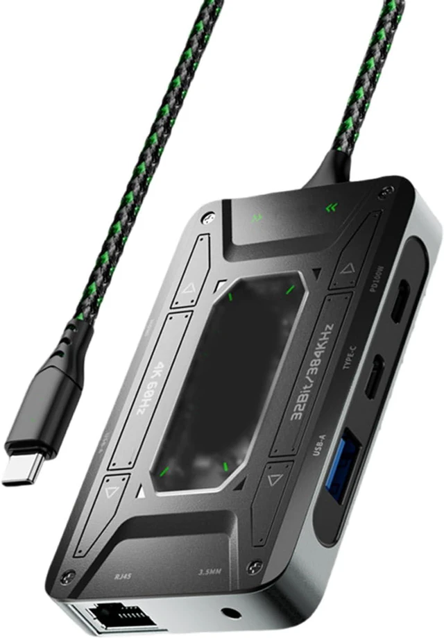 Main image of Type C Docking Station with 1000Mbps Ethernet Transmission USB C PD100W PD3.0 for DS7 Earphones Adapter