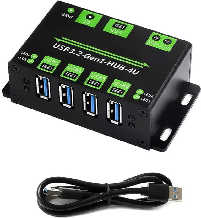 Main image of Multiport USB 3.2 Gen1 Hubs with Metal Housing and Screw Mounting Point for Secure Installation