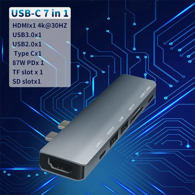 Main image of Type C 3.0 Docking Station for Laptop Adapter RJ45 TF/SD Card Splitter for Windows for iOS(E)