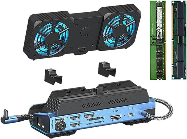 Main image of USB Hub Docking Station Type C Dock 4K@60Hz Card Reader for Console Multi-Port Adapter with Cooling Fan