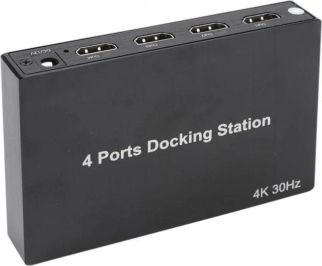 Main image of USB C Hub,4 Ports Docking Station Compatible with Wins 11 10 7 8.1,OS X 10.10 and Above,Android 7.1 and Higher,4K 30hz 1080p 60hz Aluminum Laptop Docking Station (US Plug)