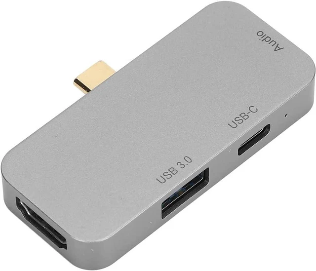 Main image of 4 in 1 USB C Hub Gray, Multi Functional Dock with Connector, 60W PD Charging, Aluminum Alloy Shell, for Switch, Laptops, Supports 4K 30HZ Video Output