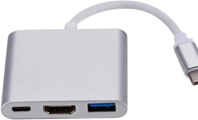 Main image of 3 in 1 USB C Hub PD USB 3.0 Multiport Adapter USB 3.1 Type C Male to HDMI-Compatible Adapter (Color : Silver)