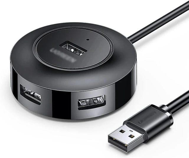 Main image of Port Expander USB HUB 4-Port Data USB Hub High-Speed Data Transfer Hub & Adapter 5V / 2A Powered Computer USB Port Expander USB Splitter (Color : Black, Length : 1m)
