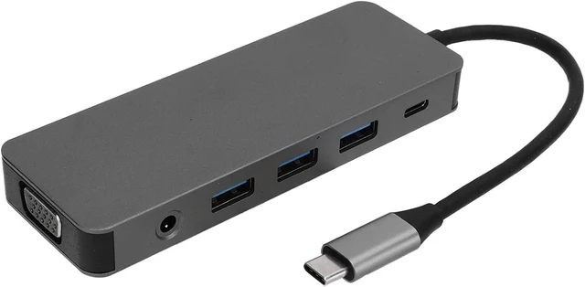 Main image of USB C Hub 4K 11 in 1 Multiport Docking Station, PD Fast Charging, RJ45 Ethernet, VGA, Memory Card Reader, 3.5mm Audio for Laptops