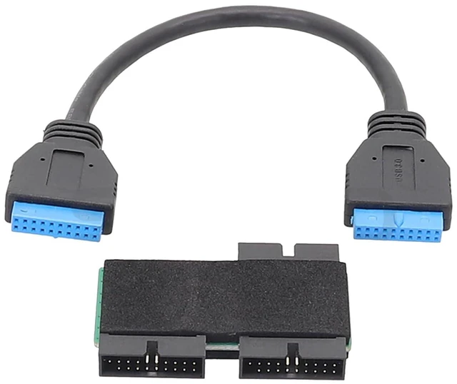 Main image of Usb 19pin One-to-two Hub With Chip And Modular Cable Usb 19pin Hub Motherboard 19pin Extension Cable 1 To 2