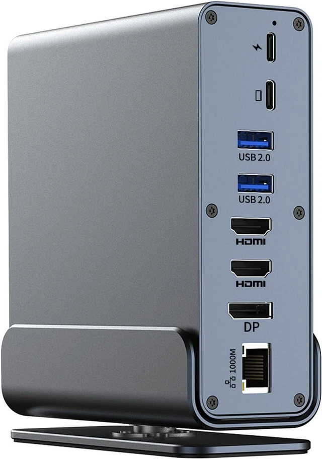 Main image of USB C Docking Station 15 in 1 Multiports Hubs with HDTV VGA Double PD100W RJ45 for Laptop Speed Charging 3.5mm Port