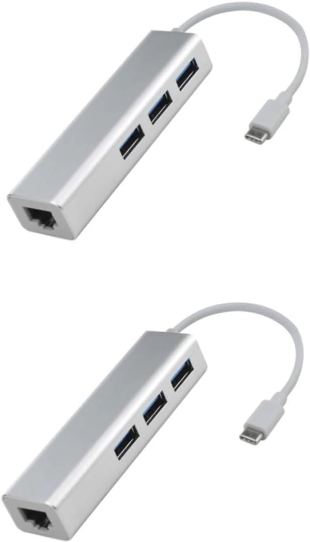 Main image of jojofuny 2pcs Type C Hub USB Multiport Adapter Ethernet Port Converter for Laptop Computer