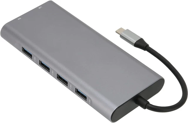 Main image of USB C Hub 11 in 1, Universal Type C Multiport Adapter Include 4K, VGA, RJ45 Ethernet, 100W Fast Charging C Port, USB 3.0, USB 2.0, 3.5mm Audio, TFSD