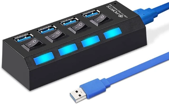 Main image of USB 3.0 Hub USB Hub 3.0 Multi USB Splitter 3 Hab Use Power Adapter 4 Port Multiple Expander USB3 Hub with Switch for PC