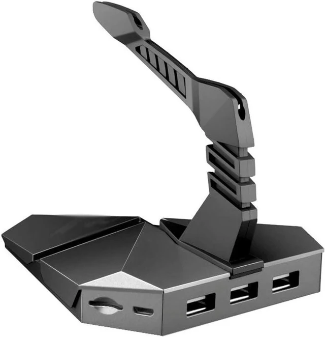 Main image of LED Light 3-Port Bungee USB Hub Splitter SD Card Reader Mouse Clamp USB 2.0 Data Gaming HUB