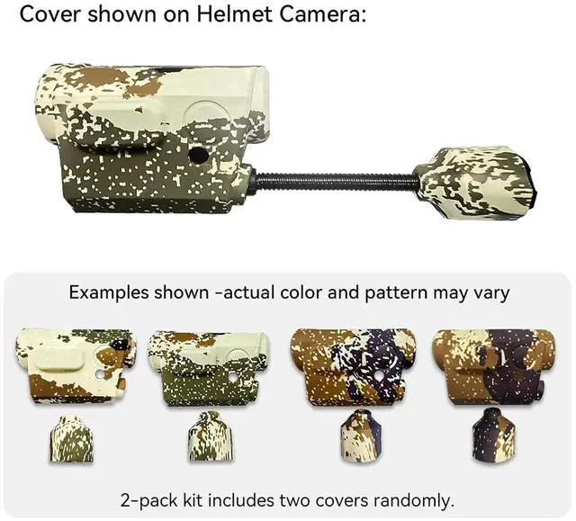 Alt view image 2 of 2 - 2-Pack Kit of Camouflage Rubber Protective Covers for Helmet Camera/Helmet Camera 4K