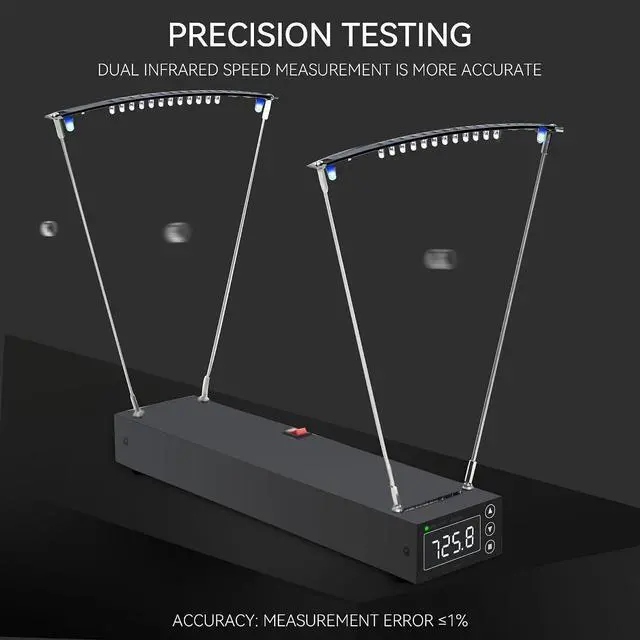 Alt view image 3 of 7 - Ballistic Chronograph for Rifle Shooting: Precision Speed Tester with FPS MPS Readings LCD Screens for Archery Arrow Bow
