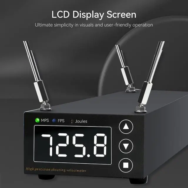 Alt view image 5 of 7 - Ballistic Chronograph for Rifle Shooting: Precision Speed Tester with FPS MPS Readings LCD Screens for Archery Arrow Bow