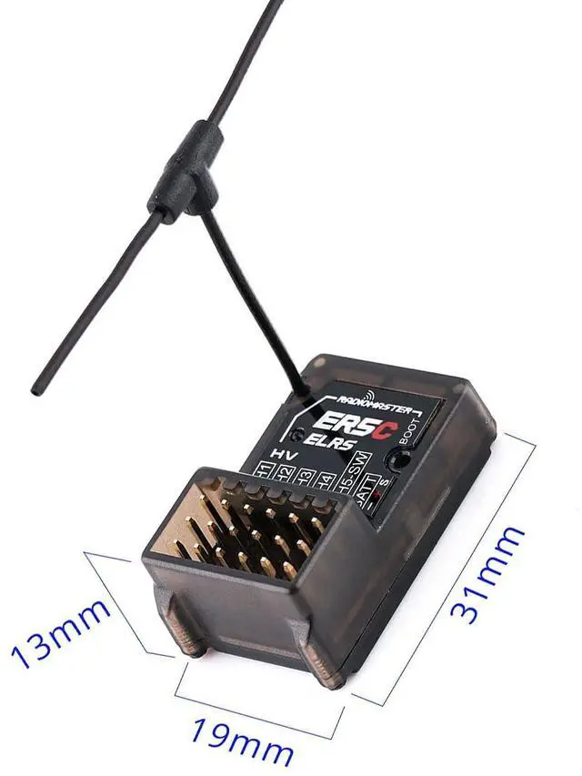 Alt view image 2 of 7 - ER5C ELRS PWM Receiver: 2.4GHz 5Ch ExpressLRS Receiver Nano Module with T Antenna for RC Cars Boats Surface Marine RC Applications