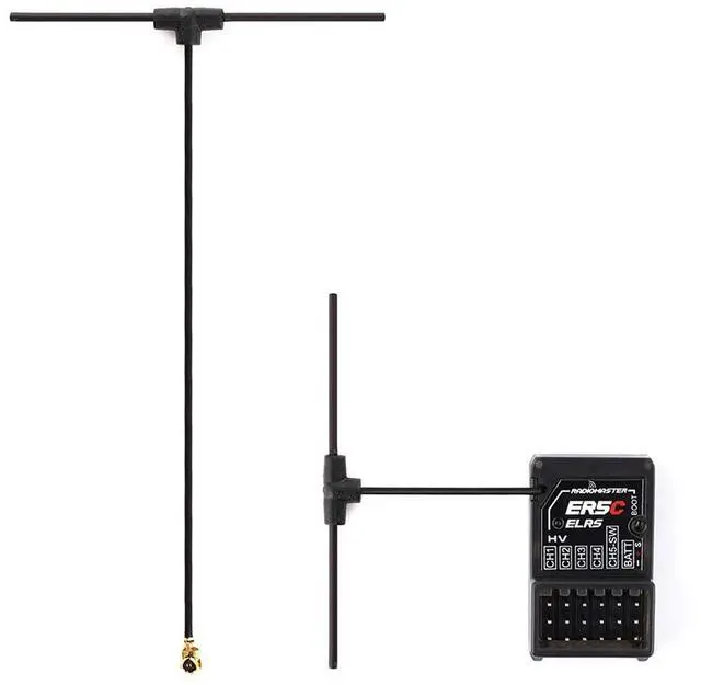 Alt view image 6 of 7 - ER5C ELRS PWM Receiver: 2.4GHz 5Ch ExpressLRS Receiver Nano Module with T Antenna for RC Cars Boats Surface Marine RC Applications