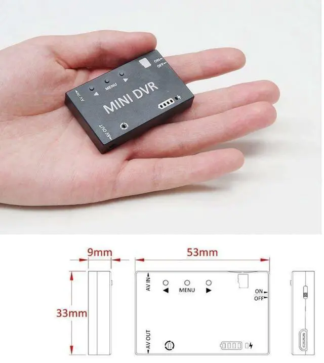 Alt view image 2 of 7 - Mini FPV DVR Digital Video Recorder, 720P HD, NTSC/PAL, 32GB TF-Card Support, Built-in Battery, 3.5mm AV Interface, Compact Video Capture for Camcorder, VHS, Hi8, Betamax