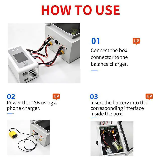 Alt view image 3 of 7 - Guardme AN9 Lipo Battery StorageFireproof Lithium Battery Container Case, Explosion-Proof Charging Box for RC Parts Rc Car FPV Hobbies Bat-Safe