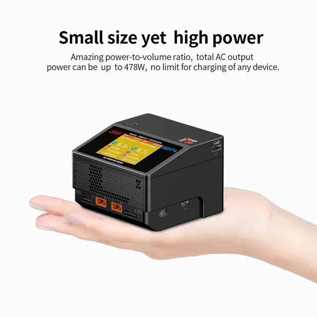 Alt view image 6 of 7 - S6 Battery Charger: Dual Ports Smart Balance Charger for FPV RC Hobby Lipo Battery Li-ion LiHv Nicd NiMH Batttery Support AC/DC Input