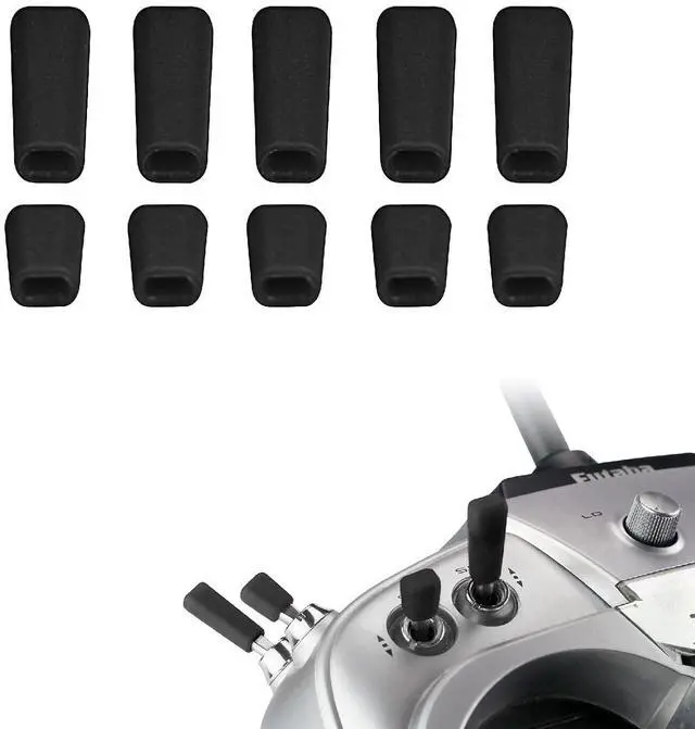 Main image of RC Transmitter Switch Cover Non-Slip Toggle Switch Cap Compatible with Radiomaster TX16S FrSky Taranis X9D QX7 Flysky Spektrum Futaba JR Jumper and More Radio Transmitters,10 PCS