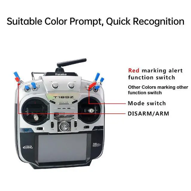 Alt view image 3 of 6 - RC Transmitter Switch Cover Non-Slip Toggle Switch Cap Compatible with Radiomaster TX16S FrSky Taranis X9D QX7 Flysky Spektrum Futaba JR Jumper and More Radio Transmitters,10 PCS