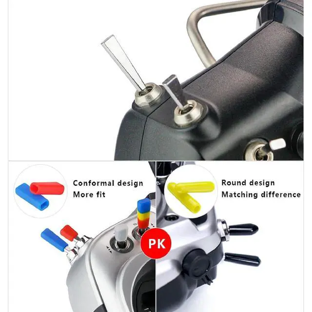 Alt view image 4 of 6 - RC Transmitter Switch Cover Non-Slip Toggle Switch Cap Compatible with Radiomaster TX16S FrSky Taranis X9D QX7 Flysky Spektrum Futaba JR Jumper and More Radio Transmitters,10 PCS
