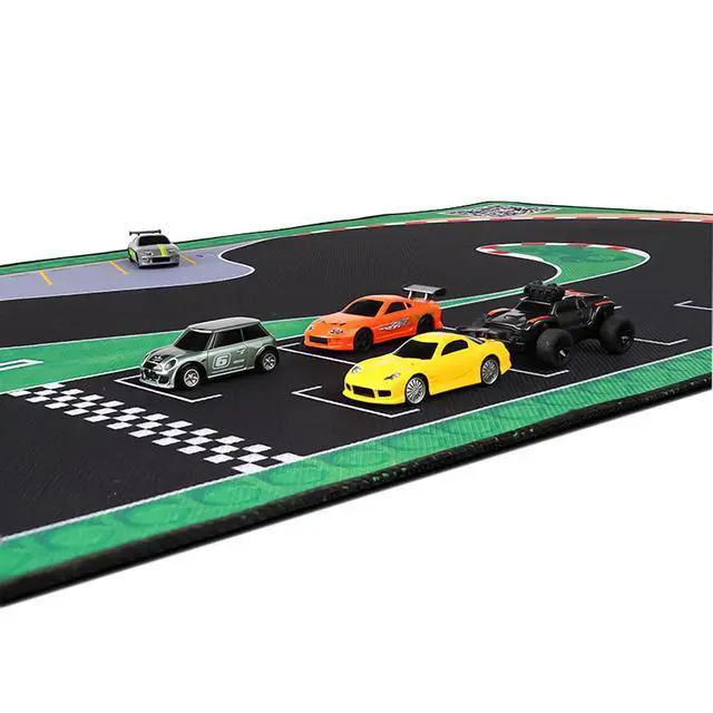 Alt view image 2 of 7 - Turbo Racing 1:76 RC Drift Car Race Track Mat: Portable Rubber 950x500mm Entry-Level Racing Track for Turbo Racing C64 C75 C73 C65 C72 Mini RC Drift Cars