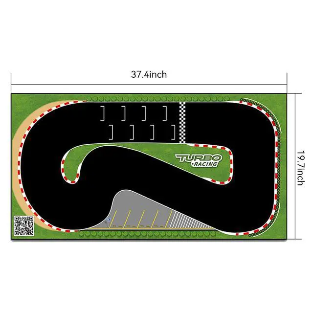 Alt view image 3 of 7 - Turbo Racing 1:76 RC Drift Car Race Track Mat: Portable Rubber 950x500mm Entry-Level Racing Track for Turbo Racing C64 C75 C73 C65 C72 Mini RC Drift Cars
