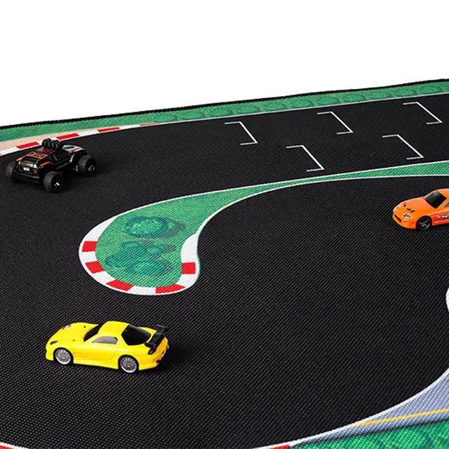 Alt view image 6 of 7 - Turbo Racing 1:76 RC Drift Car Race Track Mat: Portable Rubber 950x500mm Entry-Level Racing Track for Turbo Racing C64 C75 C73 C65 C72 Mini RC Drift Cars