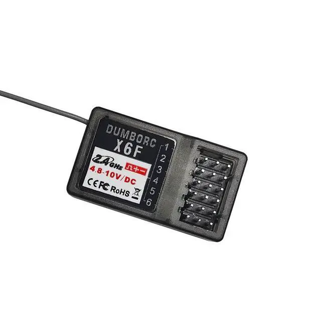 Alt view image 6 of 7 - DUMBORC X6PM-350 6CH Mini RC Radio Transmitter with X6FG Gyro Receiver and X6F Receiver Low Voltage Alarm & Fail-Safe Function Mixed Mode for RC Vehicle Car Boat Tank Model Parts Portable Remote Contr