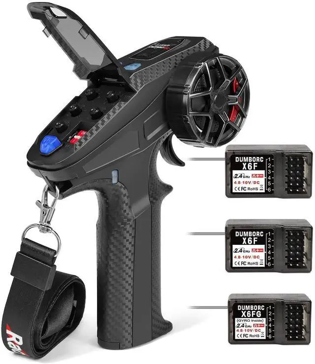 Main image of DUMBORC X6PM-350 6CH Mini RC Radio Transmitter with X6FG Gyro Receiver and 2pcs X6F Receiver Low Voltage Alarm & Fail-Safe Function Mixed Mode for RC Vehicle Car Boat Tank Model Parts Portable Remote