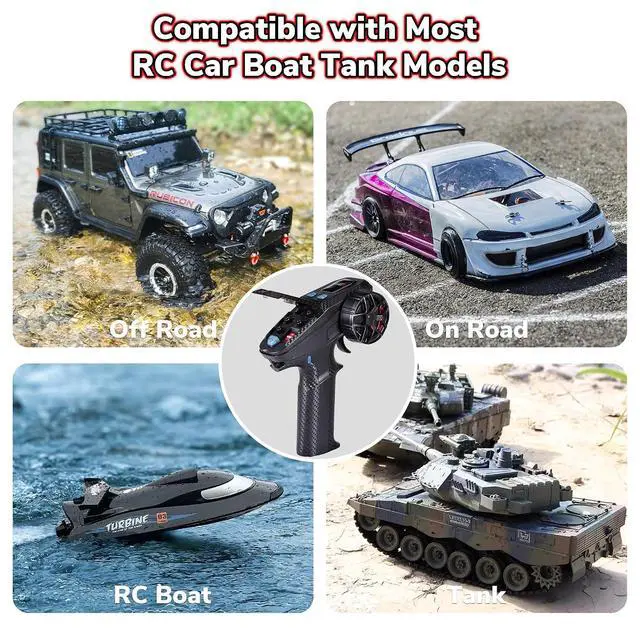 Alt view image 7 of 7 - DUMBORC X6PM-350 6CH Mini RC Radio Transmitter with X6FG Gyro Receiver and 2pcs X6F Receiver Low Voltage Alarm & Fail-Safe Function Mixed Mode for RC Vehicle Car Boat Tank Model Parts Portable Remote