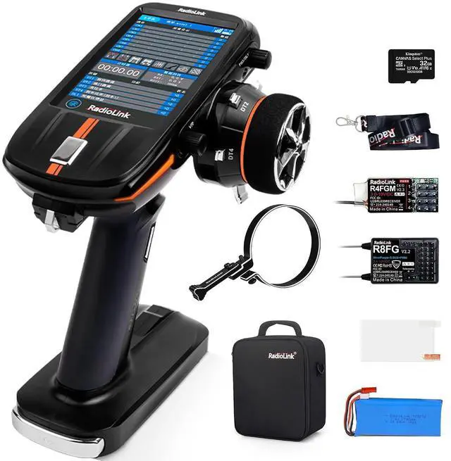 Main image of Radiolink RC8X 8CH 2.4G RC Transmitter and R8FG&R4FGM V2.1 Gyro Receivers, One-Hand Handwheel Control Accessory 4.3" Full Color IPS Touch Screen RC Remote Controller, 600m Long Range, 200 Model