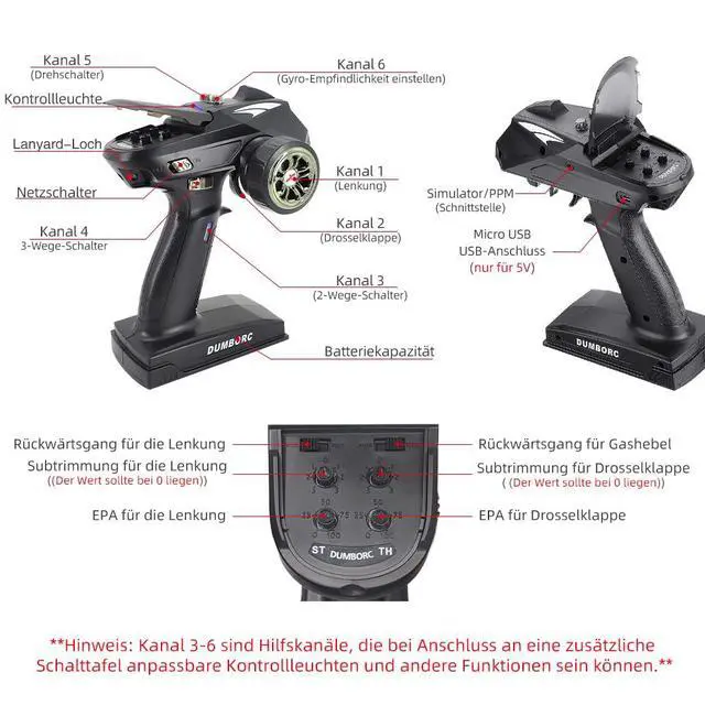 Alt view image 3 of 7 - ATA HOBBY DUMBORC X6 & 3 X6FG Receivers Set Built-in Gyro with Fail-Safe & Low Voltage Alarm Function for Rc Vehicle Car Boat Tank Model Parts Remote Controller