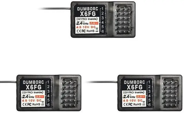 Main image of ATA HOBBY DUMBORC X6FG(Built in Gyro) 6 Channels 2.4GHz RC Receiver for DUMBORC X6/X4/X5 Transmitter RC Car Boat Tank Drifting Car(3PCS)